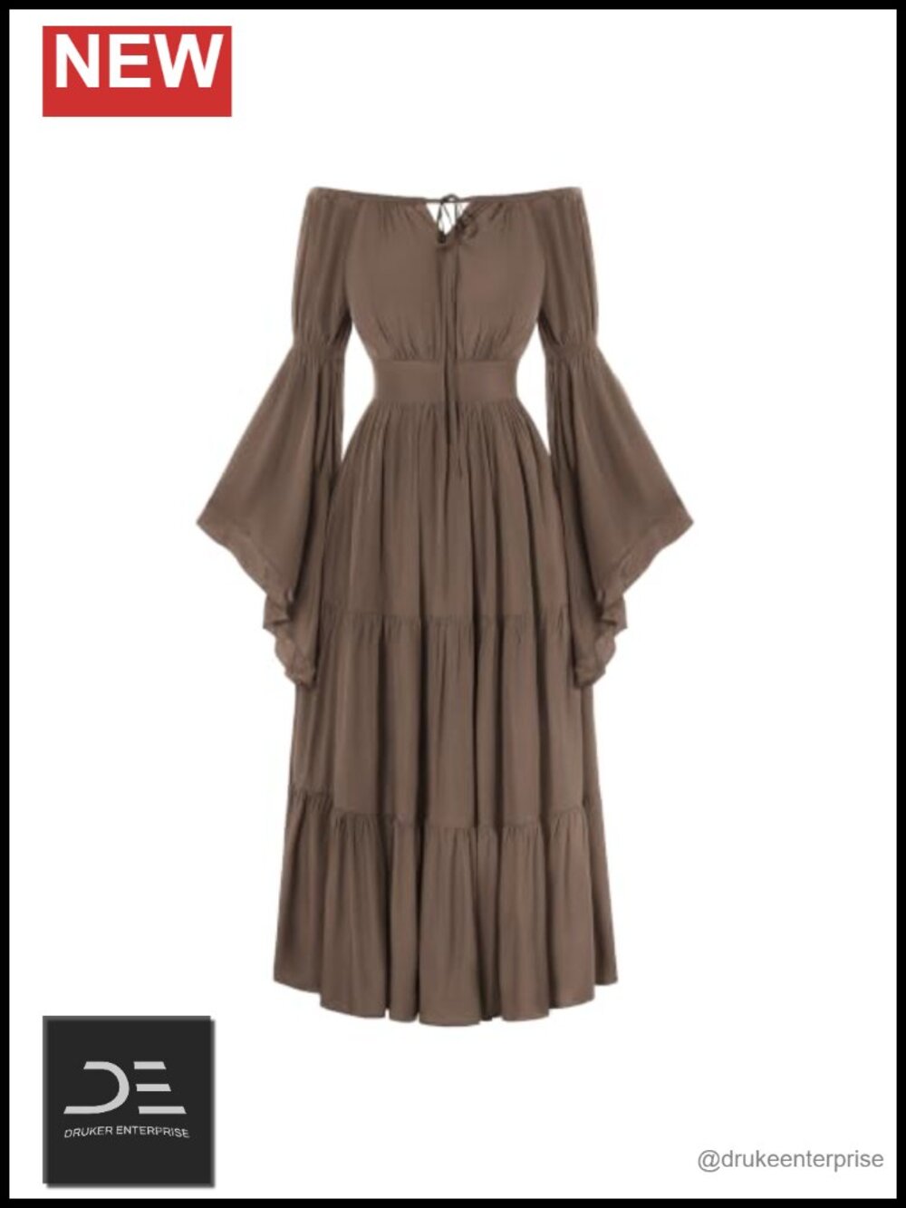 Renaissance Dress Long Sleeve Off Shoulder Ruffled Bell Sleeve Ankle Length